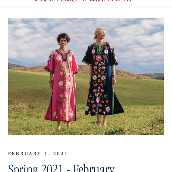 Frances Valentine Floral Cotton  Embroidered Caftan W Pocket spring 2021- Sz. 4 - Picture 7 of 7